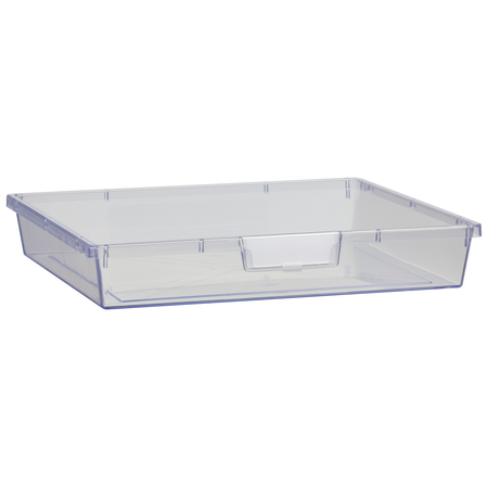 STORSYSTEM Antimicrobial Wide Line Single Depth 3” Tote Tray in Crystal Clear CE1956ACL1